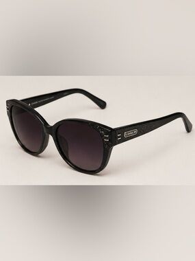 Coach Women's Black Glitter Frame Sunglasses with Dark Lenses